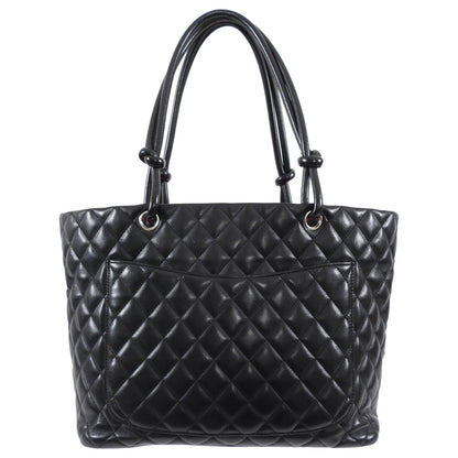 CHANEL Quilted Cambon Black and White CC Tote Bag 34x25x15cm