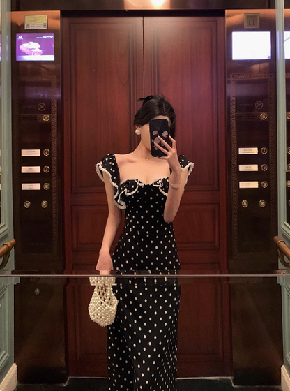 Pretty Sheath Square Neckline Black 18th Birthday Dress Long Party Birthday Outfits For Women For Women DP0183