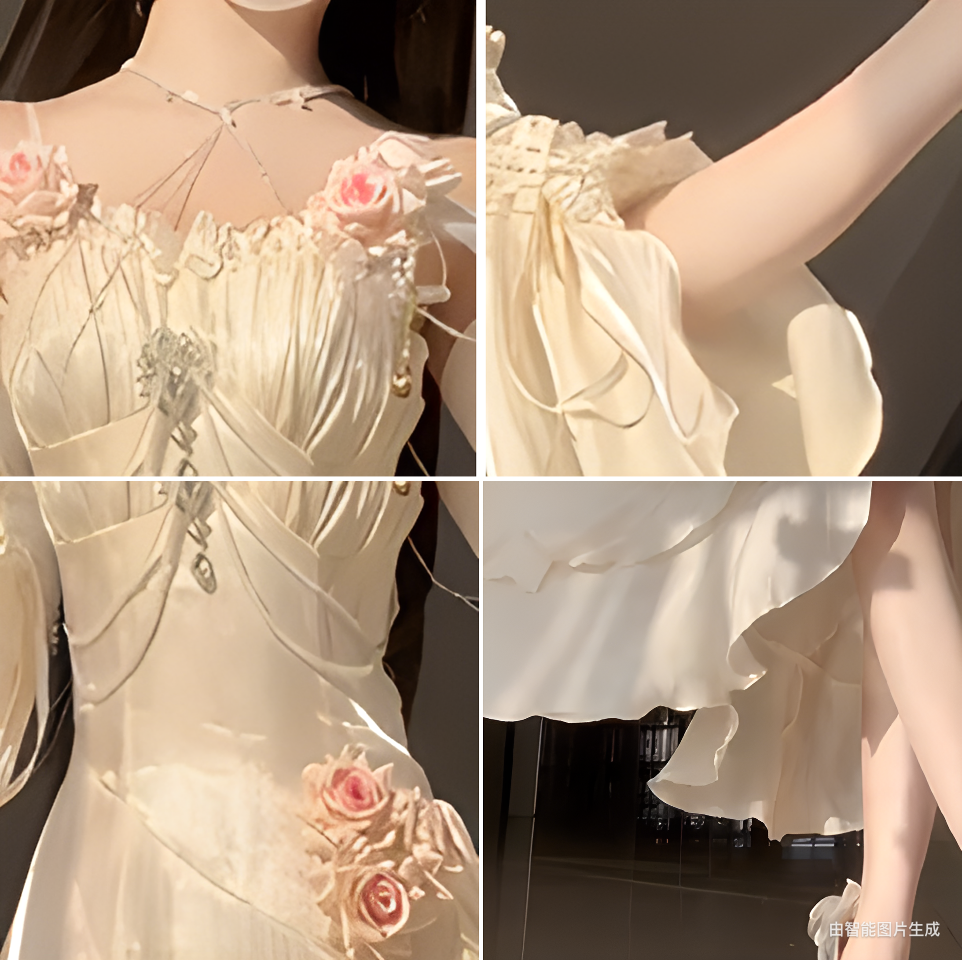 Vintage High Low Spaghetti Straps Ivory 16th Birthday Dress Lolita Dress Satin Birthday Outfits DP0227