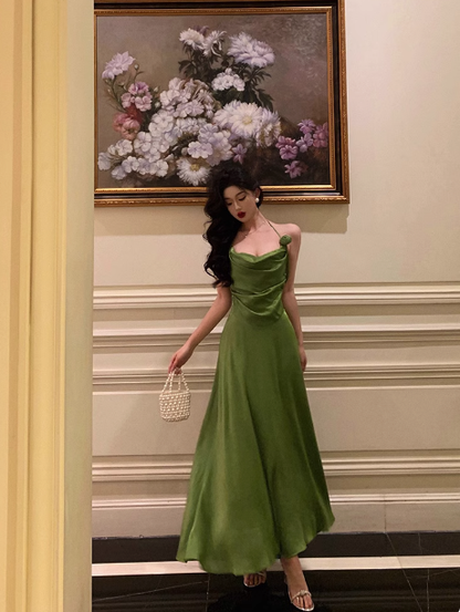 Sexy A line Spaghetti Straps Green 21st Birthday Dress Holiday Party Birthday Outfits For Women DP0211