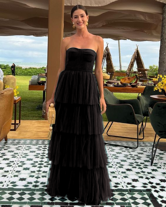 A Line Tulle Long prom dresses evening party dress        cg24929