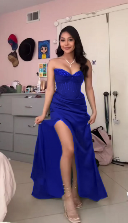 Green Strapless Prom Dress Long Formal Evening Dress    fg7478