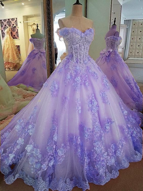Sweet 16 Dresses Pink Lace Floral Prom Dresses Ball Gown Off The Shoulder Elegant Beaded Luxury Prom Gown        fg4334