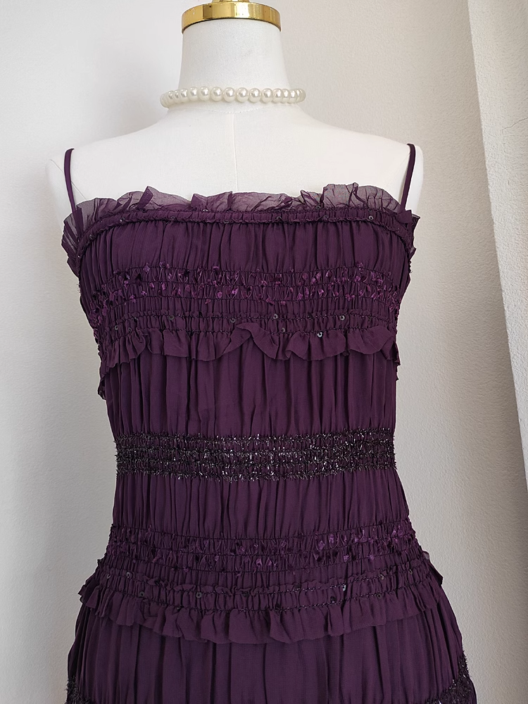 Sexy Sheath Spaghetti Straps Grape Sleeveless Party Dress Holiday Birthday Dresses For Women SD357