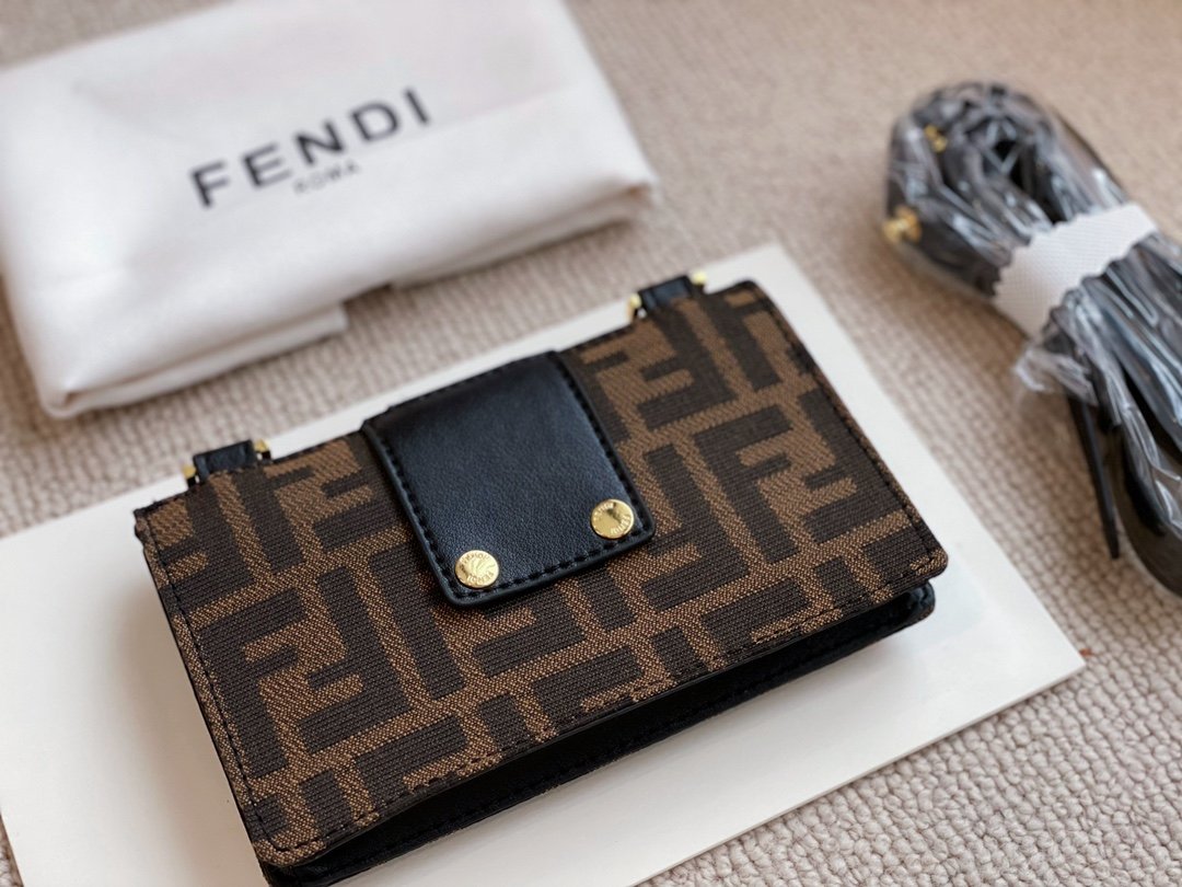 Fendi Mini Baguette Brown Fabric Bag