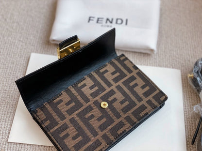 Fendi Mini Baguette Brown Fabric Bag