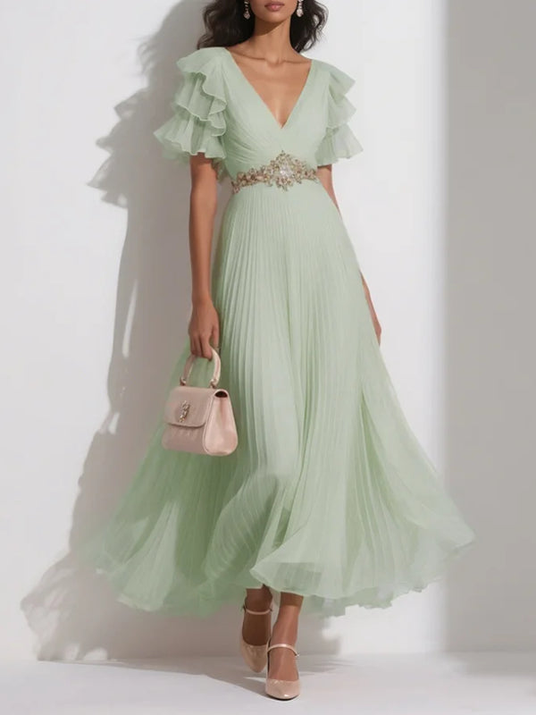 Chiffon Pleated Temperament Party Women's Dress