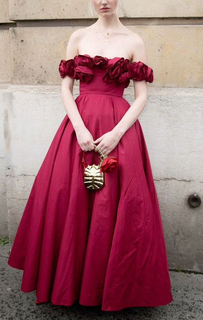 Pink Fashion Unique Rose Lace Neckline Long A-Line long Satin Prom Dress Evening Gown Party Dress gh3340