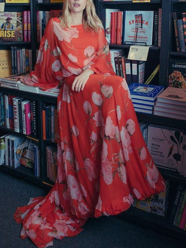 Temperament Printed Elegant Vacation Women's Dress