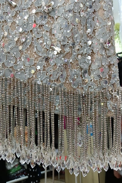 loveedsTM-Crystal Tassel Hem Heavy Tube Dress-vx