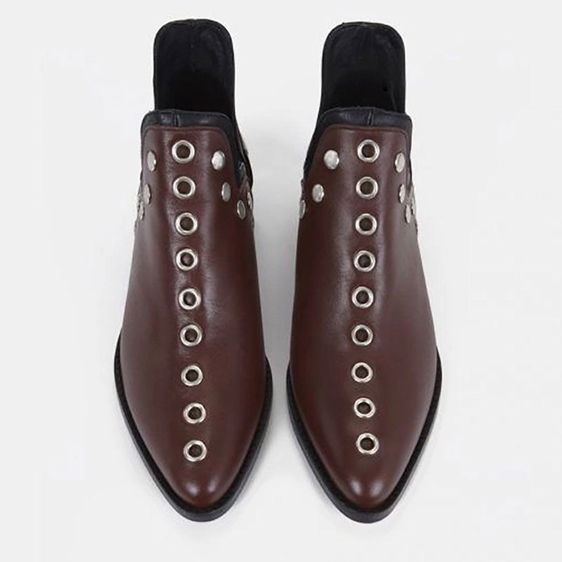 Pointed Toe Rivet Personalized Women's Short Boots
