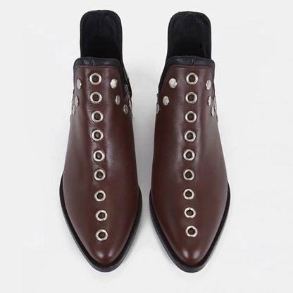 Pointed Toe Rivet Personalized Women's Short Boots