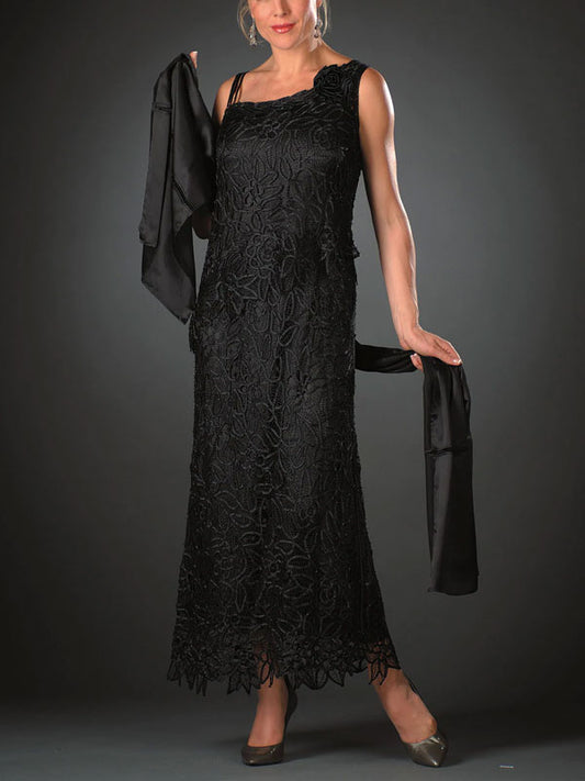 Silk scarf temperament woven ladies evening dress suit