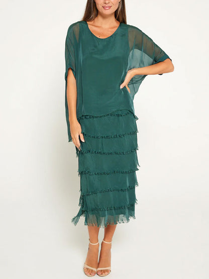 Straight temperament chiffon temperament women's dress