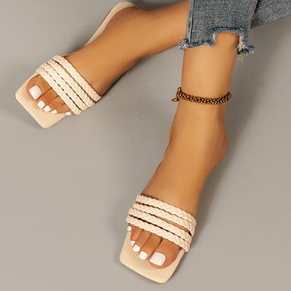 One word strap outer wear fashion sandals