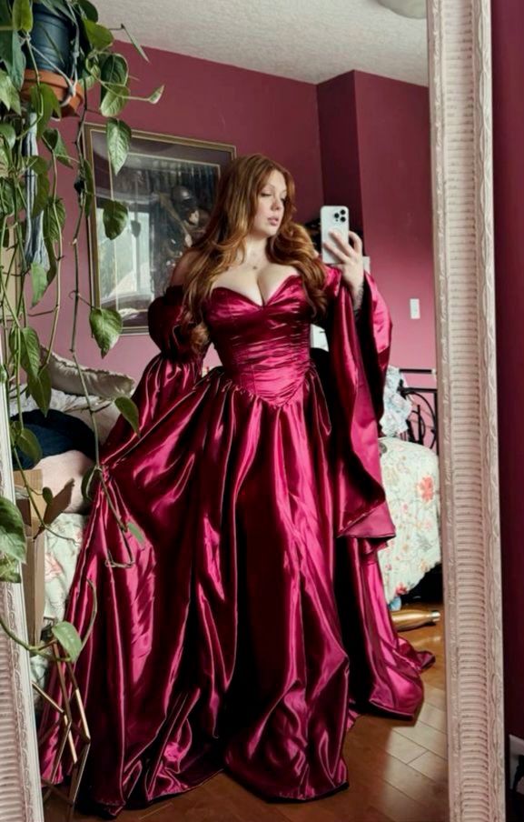 Fuchsia Vintage Elegant Sweetheart Neck Long Satin Floor Length Prom Dress Evening Dress Party Dress gh4080