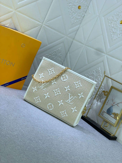 LV Soft Trunk White Taurillon Monogram