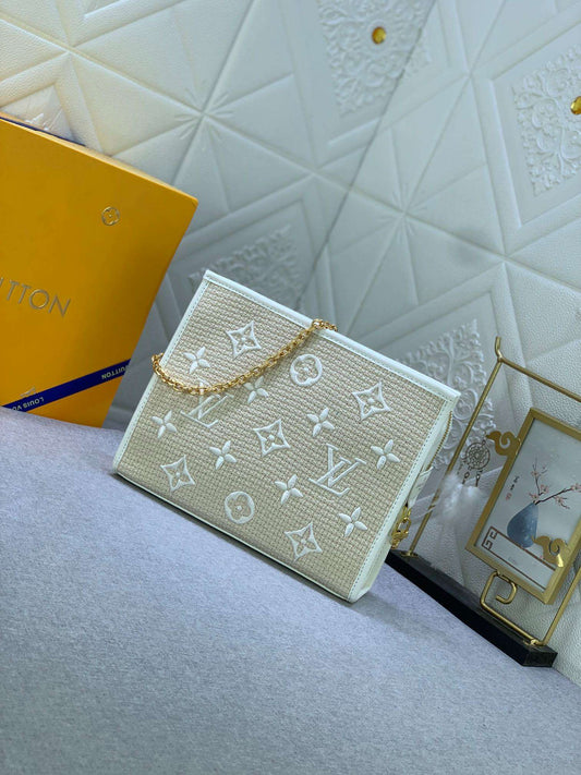 LV Soft Trunk White Taurillon Monogram