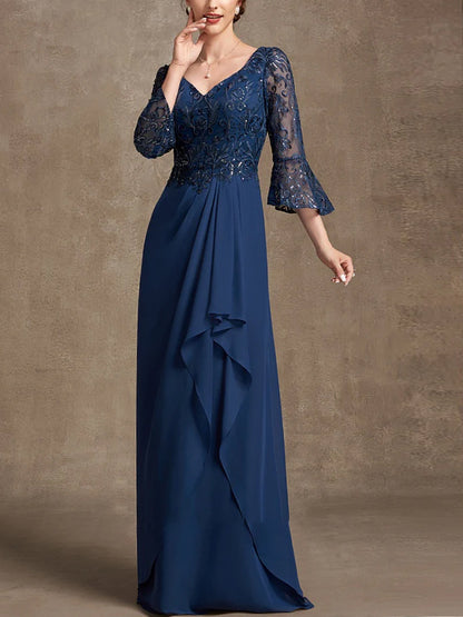 Lace Solid Color Maxi Dress