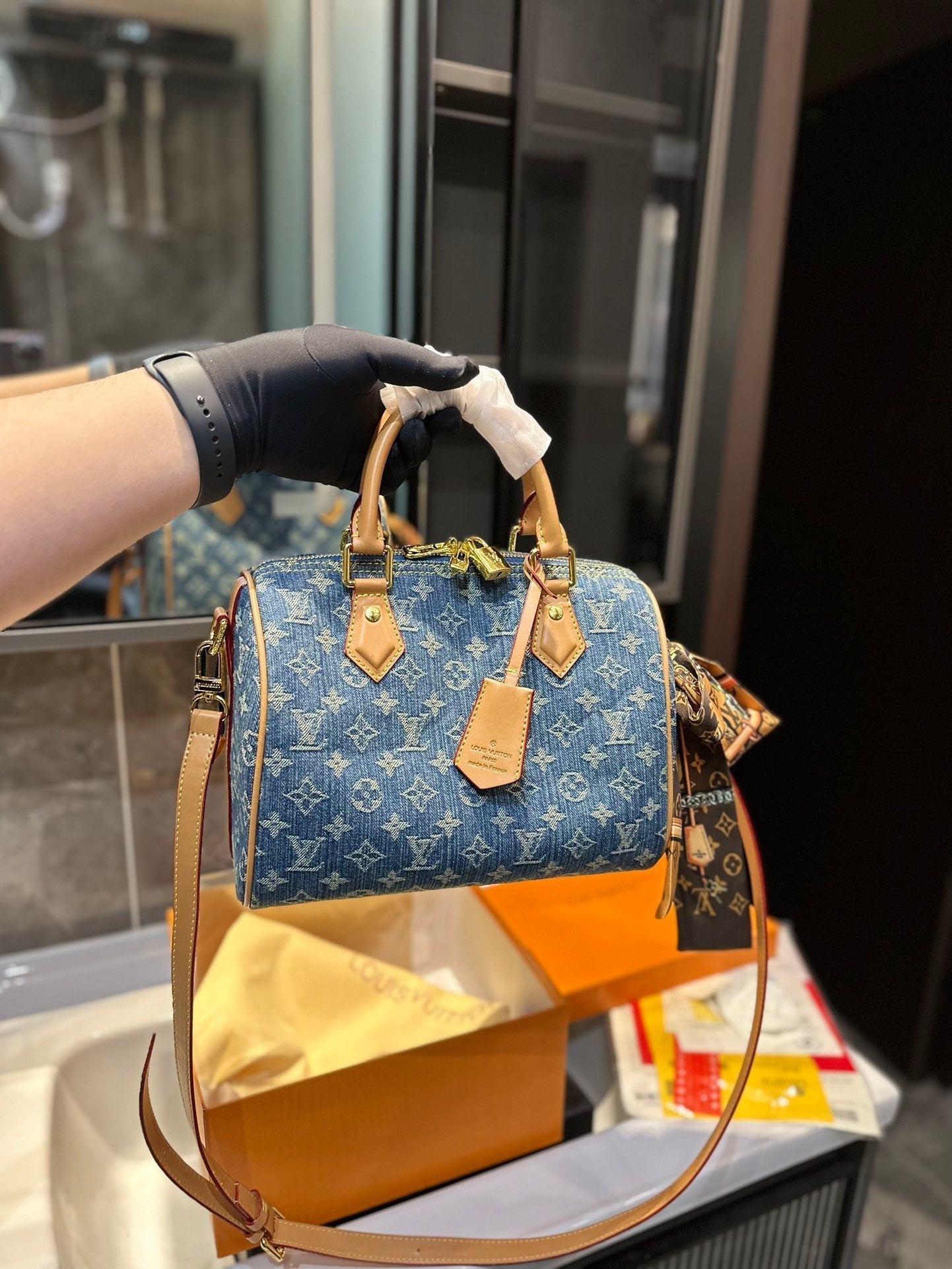 LV Denim Speedy