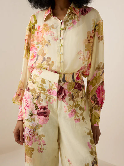 Lightweight Floral Shirt Women's Suit
