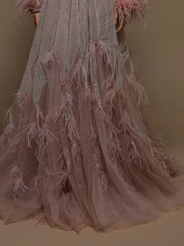 Feather sequins delicate and sexy women's dress