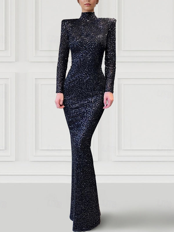 Removable Satin Glitter Sequins Women's Gown