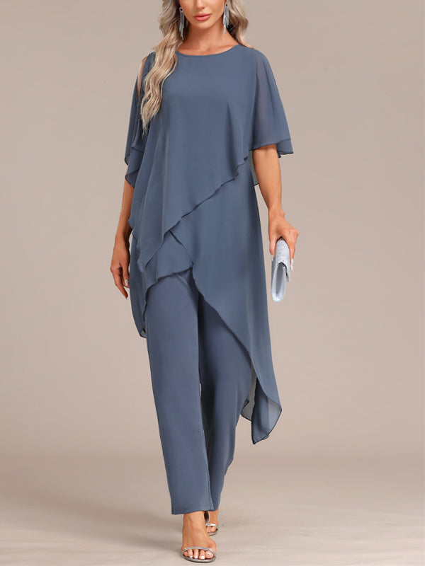 Round Neck Solid Color Jumpsuit