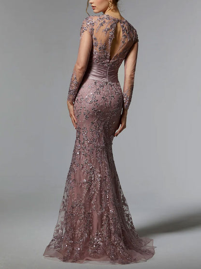 Flowy Lace Satin Women's Dress