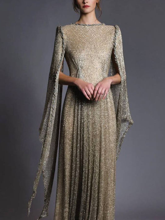 Elegant Wedding with Irregular Sleeves Women's Dress