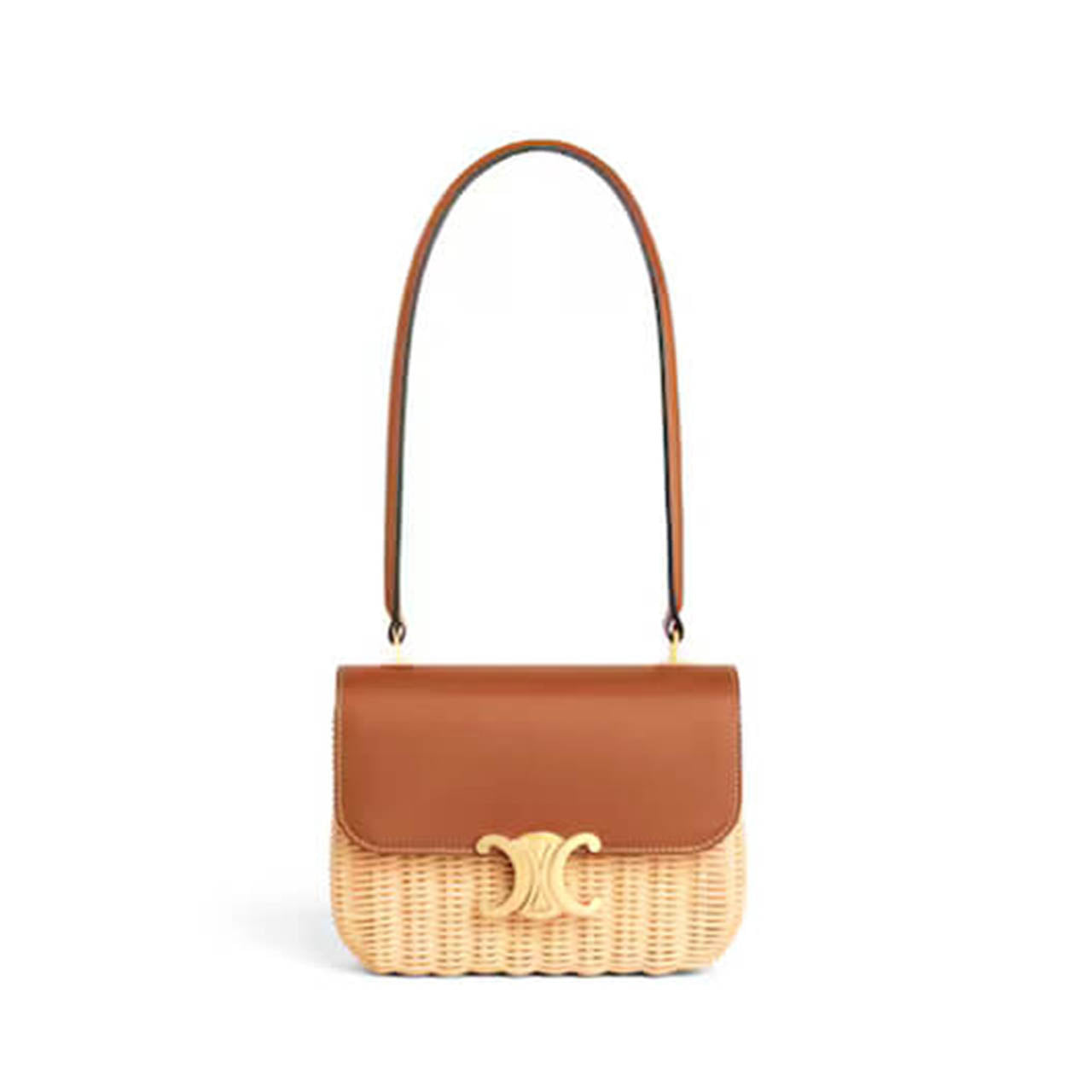 CELINE TEEN GARANCE BAG IN WICKER AND NATURAL CALFSKIN