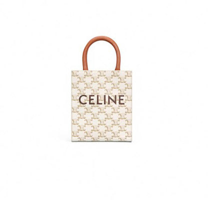 CELINE Mini Vertical Cabas IN Triomphe Canvas with Celine print