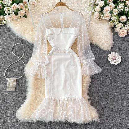 Sexy Long Sleeve Short Dress Fashion Dress  10914