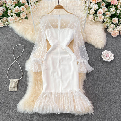 Sexy Long Sleeve Short Dress Fashion Dress  10914