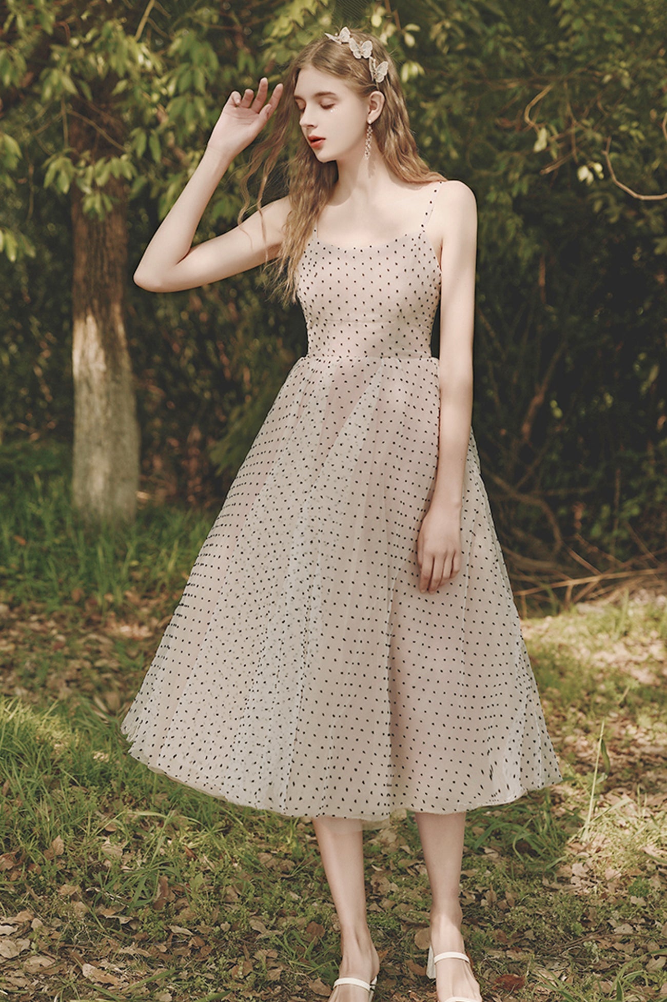 Cute Tulle Short A-Line Prom Dress, Champagne Homecoming Party Dress