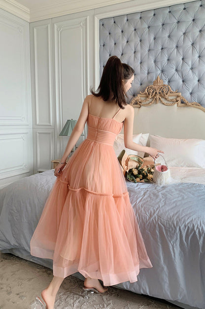 Cute Tulle Spaghetti Straps Homecoming Dresses, Short Prom Dresses