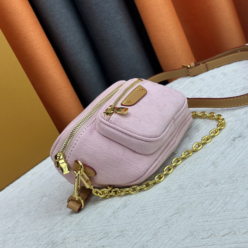 LOUIS VUITTON MINI BUMBAG WASHED PINK 17CM