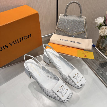 LOUIS VUITTON SHAKE SLINGBACK PUMP WHITE 1AD0CA