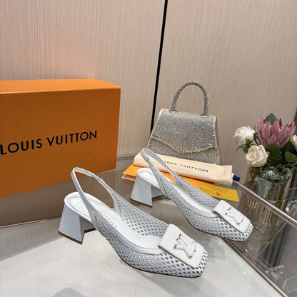 LOUIS VUITTON SHAKE SLINGBACK PUMP WHITE 1AD0CA