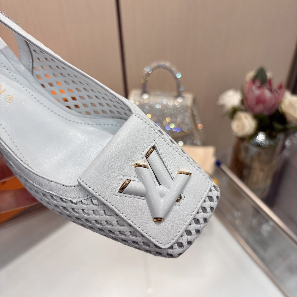 LOUIS VUITTON SHAKE SLINGBACK PUMP WHITE 1AD0CA