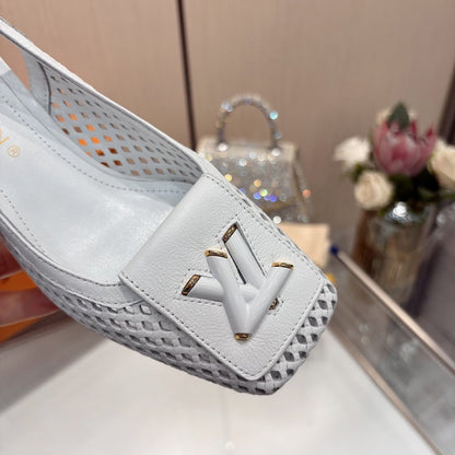 LOUIS VUITTON SHAKE SLINGBACK PUMP WHITE 1AD0CA
