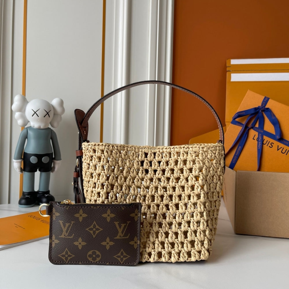 LOUIS VUITTON ALL IN BB RAFFIA BROWN 18CM M14217