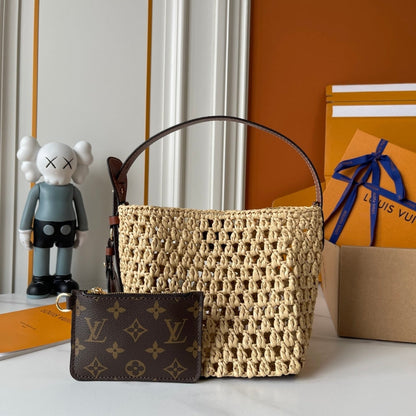 LOUIS VUITTON ALL IN BB RAFFIA BROWN 18CM M14217