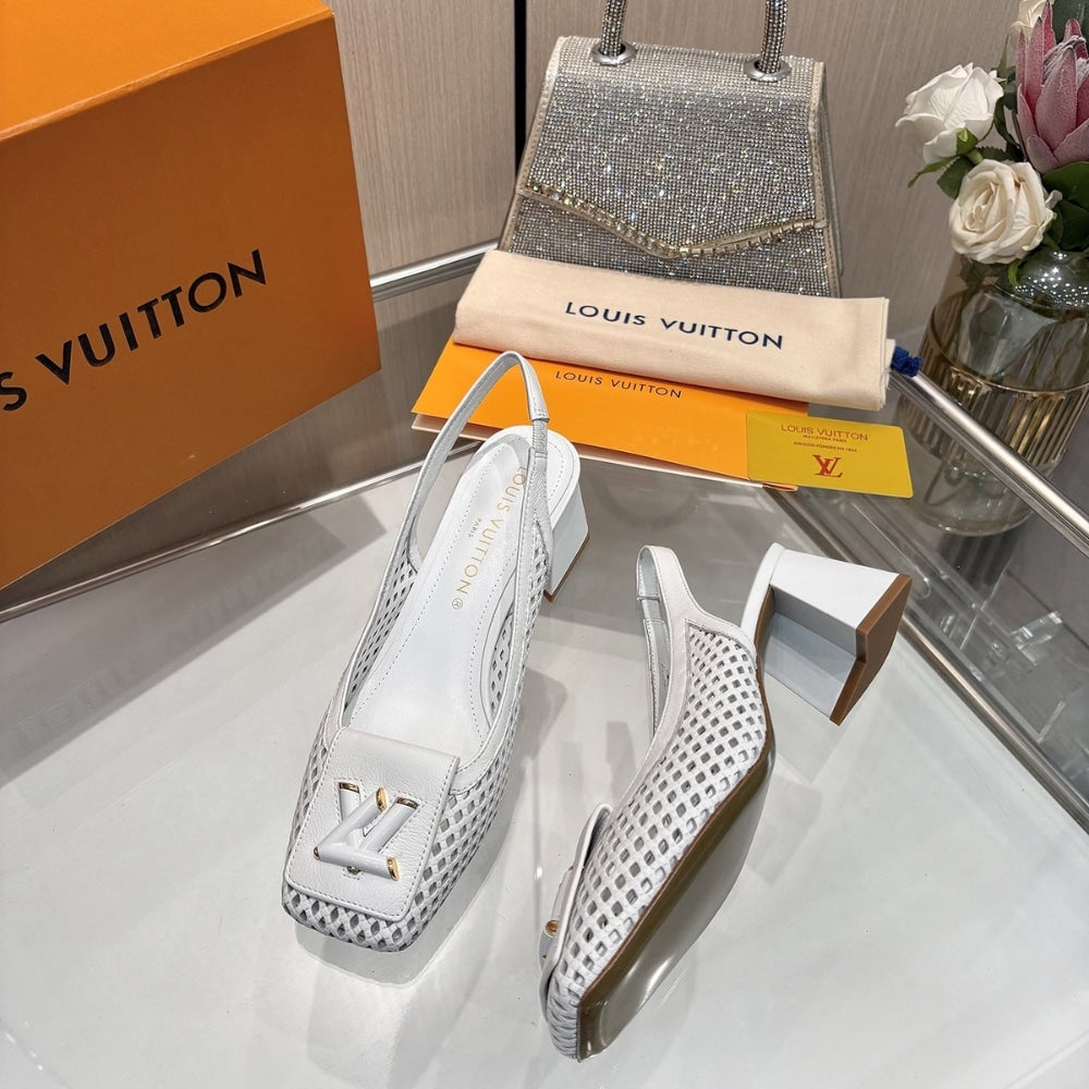 LOUIS VUITTON SHAKE SLINGBACK PUMP WHITE 1AD0CA