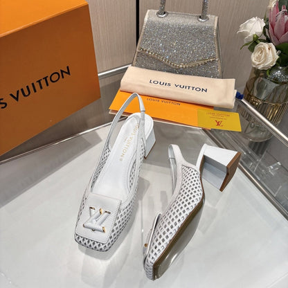 LOUIS VUITTON SHAKE SLINGBACK PUMP WHITE 1AD0CA