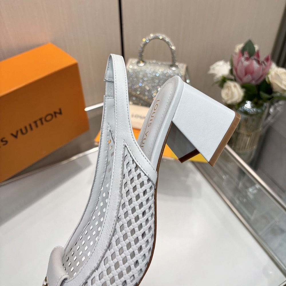 LOUIS VUITTON SHAKE SLINGBACK PUMP WHITE 1AD0CA