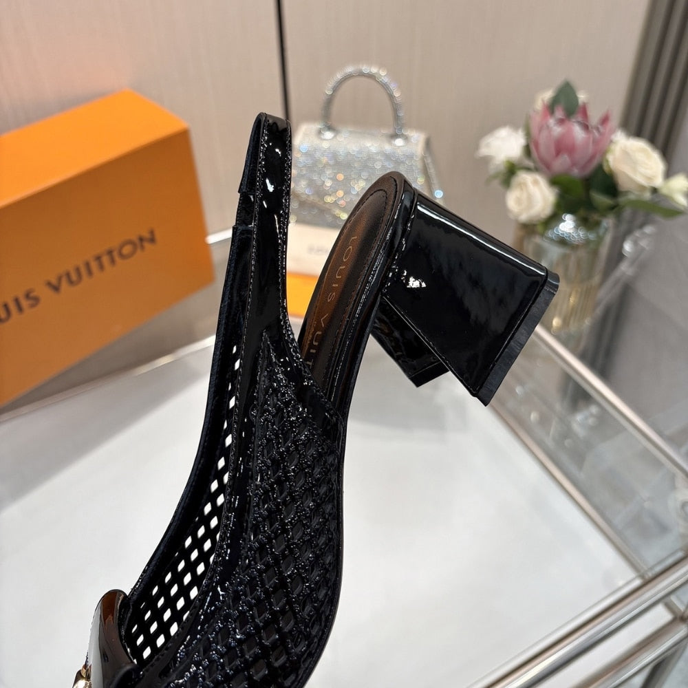 LOUIS VUITTON SHAKE SLINGBACK PUMP BLACK 1AD3XY