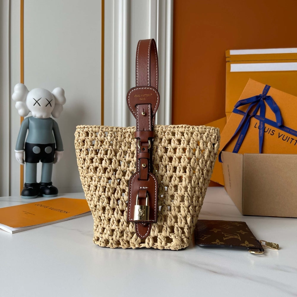 LOUIS VUITTON ALL IN BB RAFFIA BROWN 18CM M14217