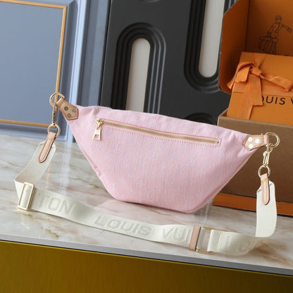 LOUIS VUITTON BUMBAG HIGH RISE WASHED PINK 38CM