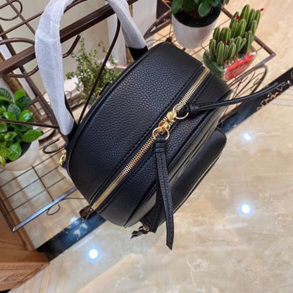 GUCCI SOHO CHAIN LEATHER BACKPACK BLACK 31CM